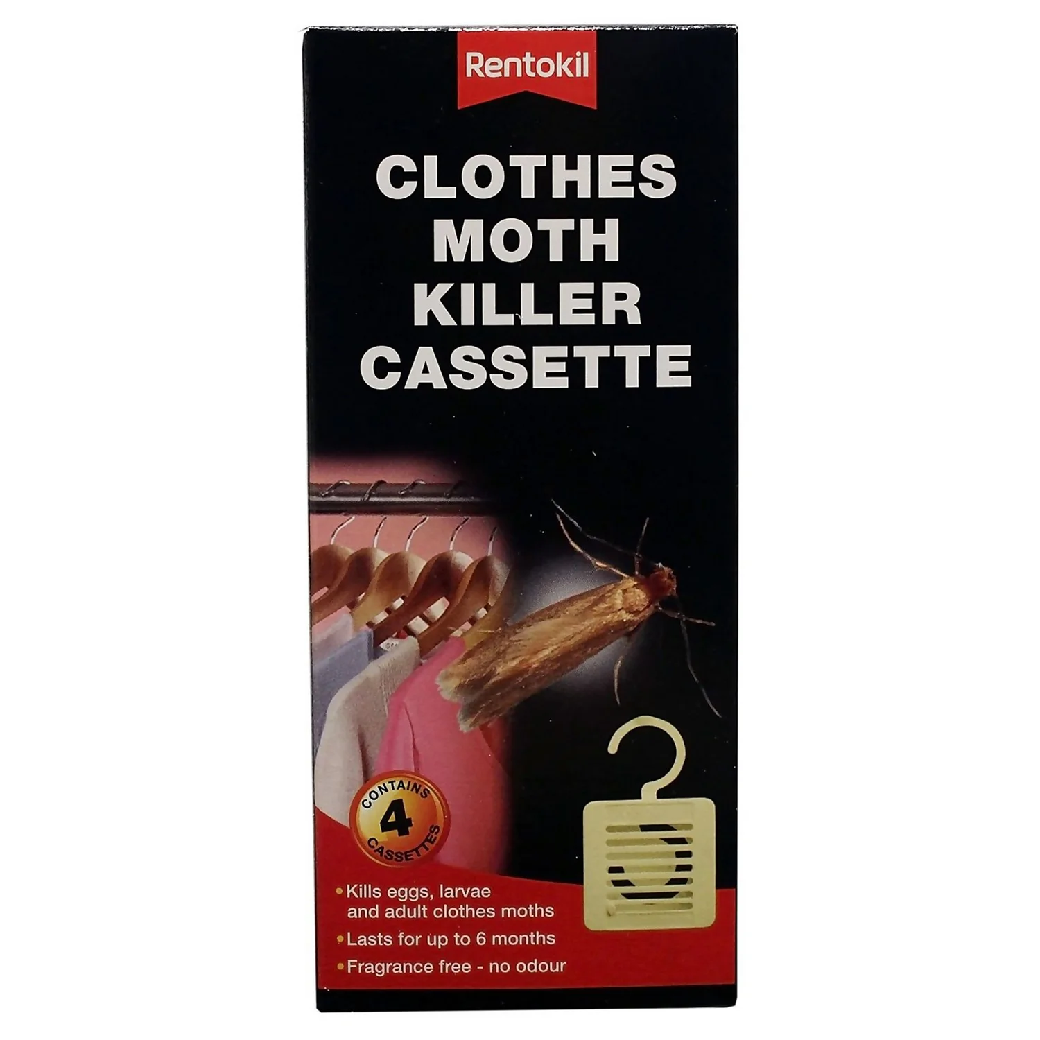 Rentokil Clothes Moth Killer Cassette (Pack Of 4) 3 Rentokil Clothes Moth Killer Cassette (Pack Of 4)