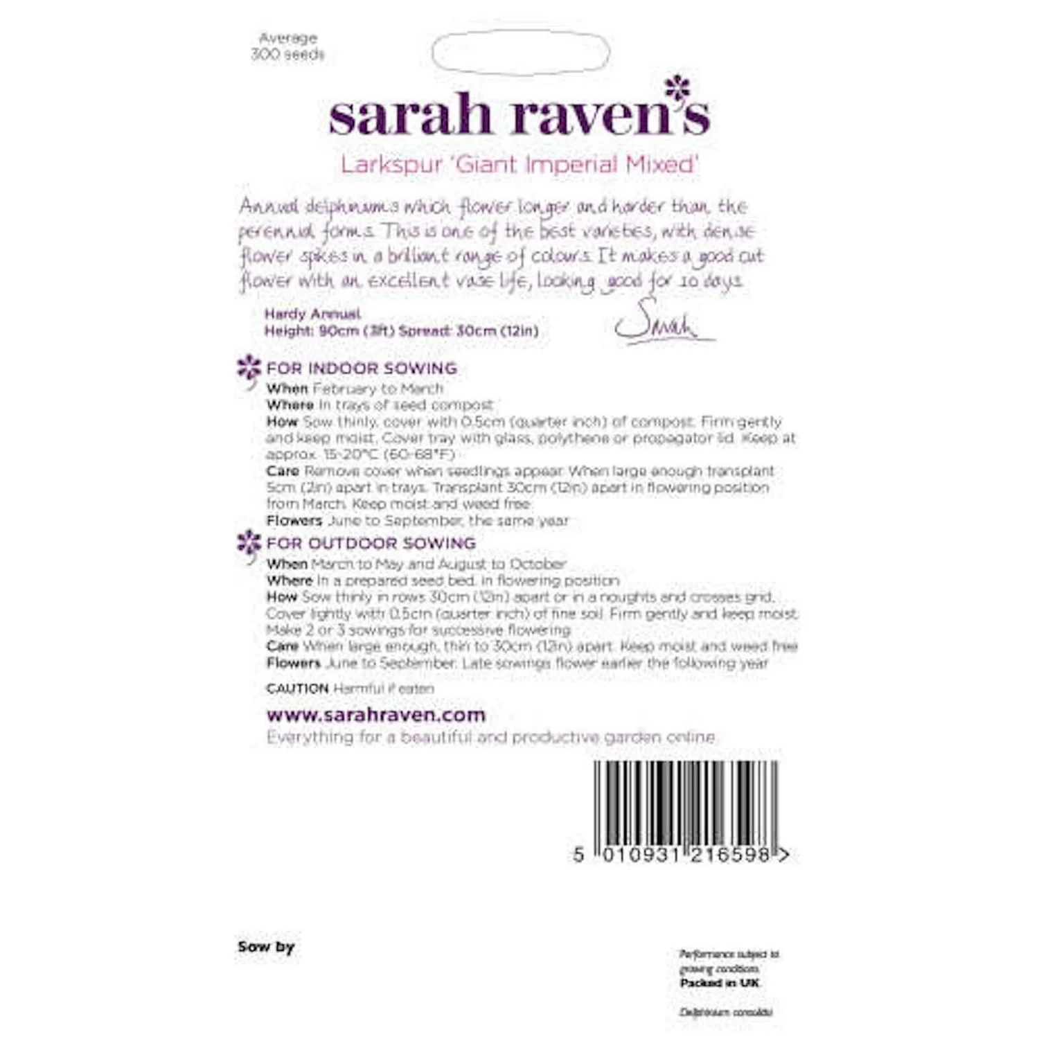 Sarah Ravens Larkspur Giant Imperial Mixed Seeds 4 Sarah Ravens Larkspur Giant Imperial Mixed Seeds - Image 2
