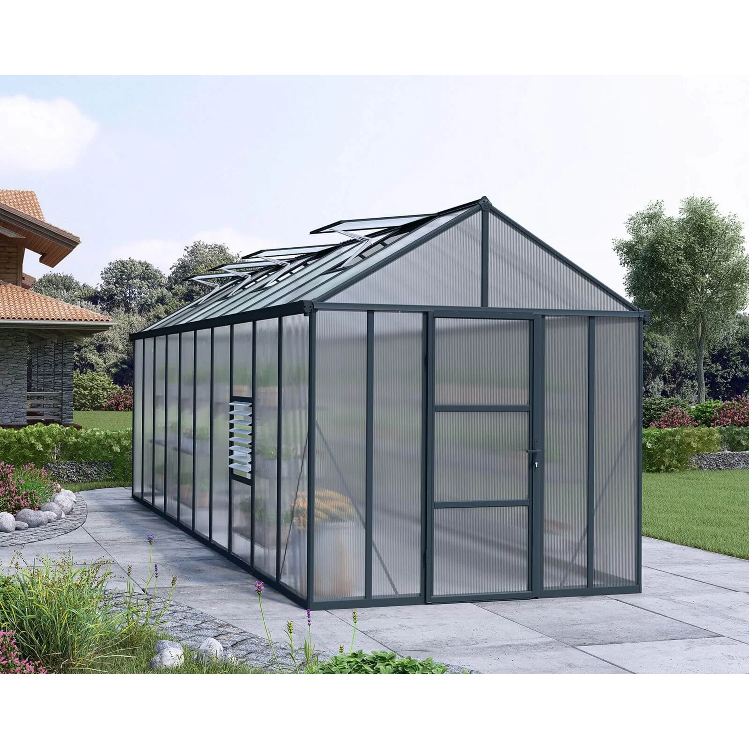 Palram - Canopia Glory Greenhouse 8X20 Grey 4 Palram - Canopia Glory Greenhouse 8X20 Grey - Image 2