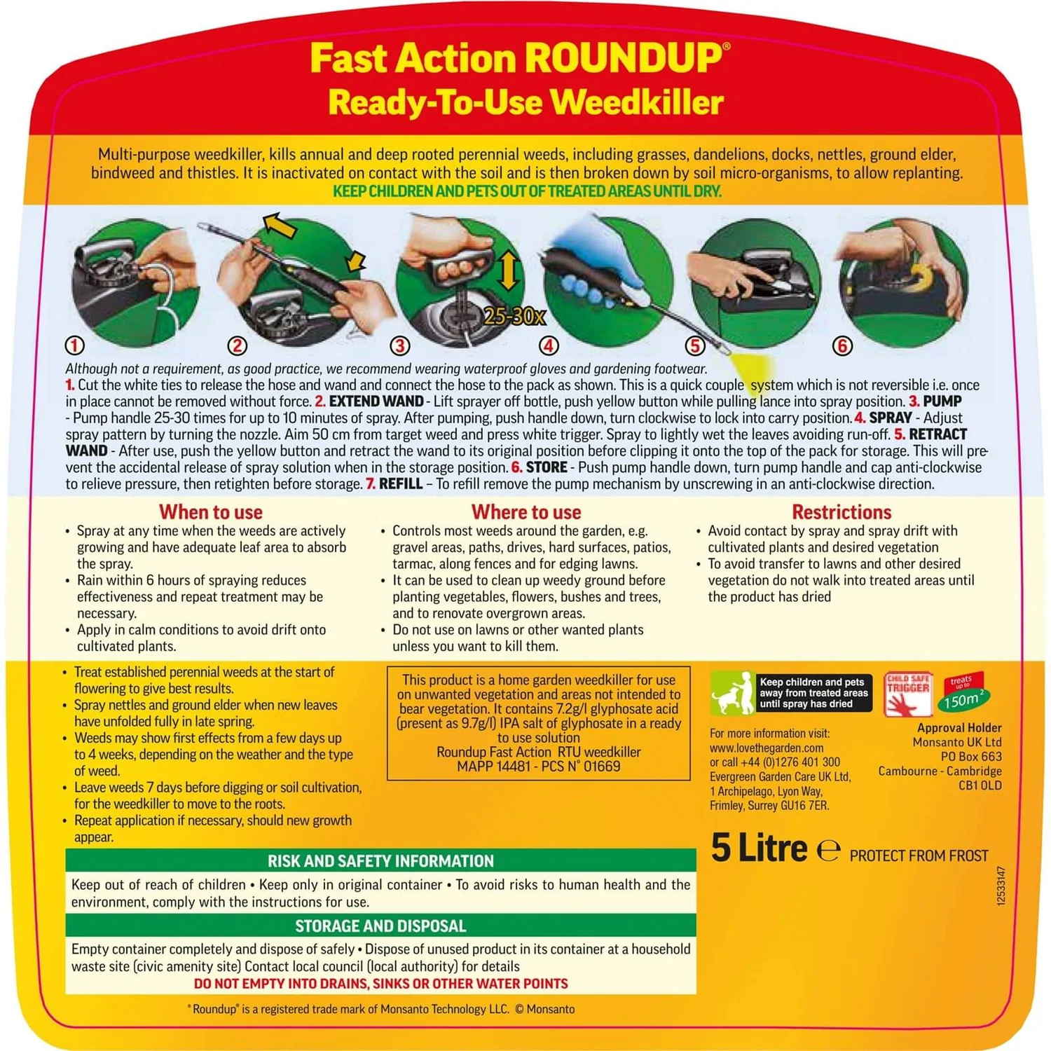 Roundup Total Ready To Use Pump N Go Weedkiller - 5L 4 Roundup Total Ready To Use Pump N Go Weedkiller - 5L - Image 2