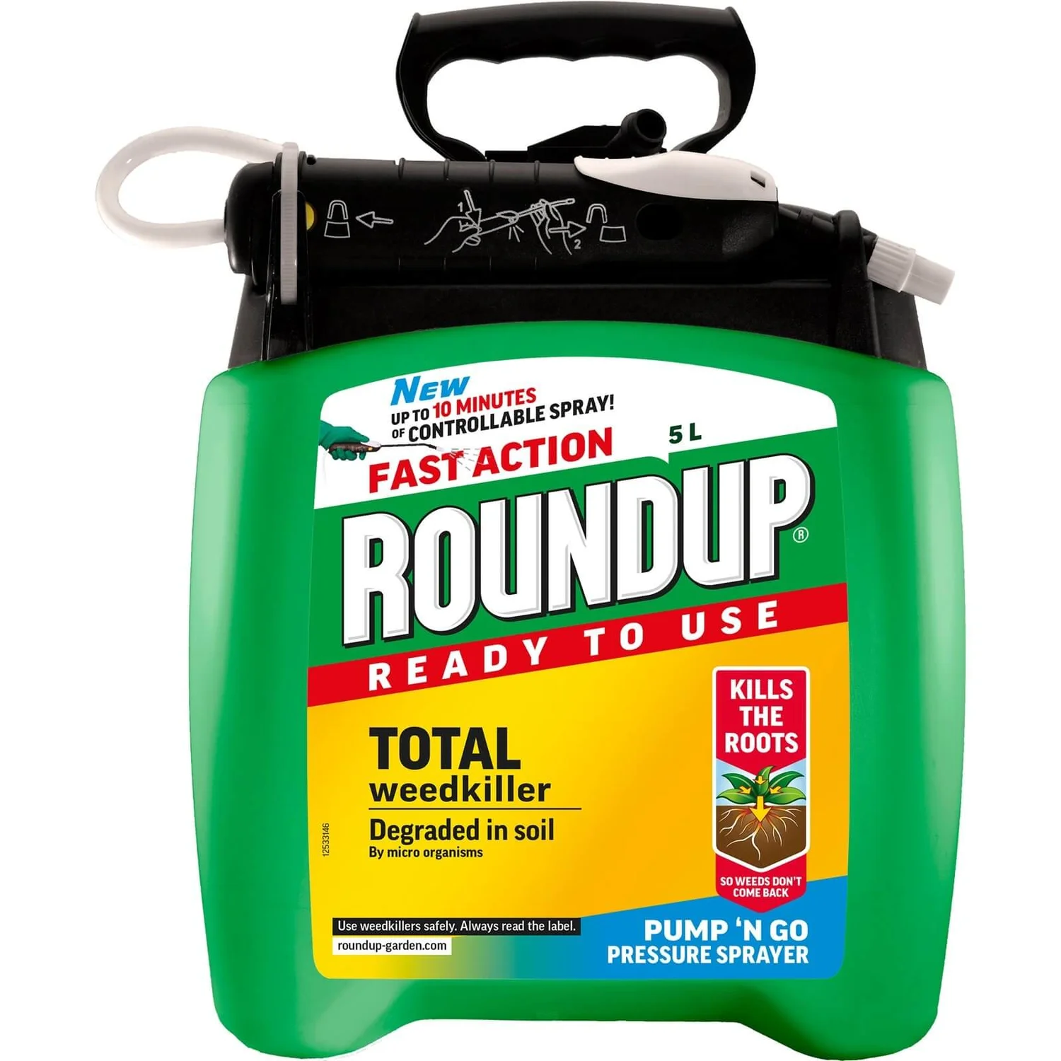 Roundup Total Ready To Use Pump N Go Weedkiller - 5L 3 Roundup Total Ready To Use Pump N Go Weedkiller - 5L