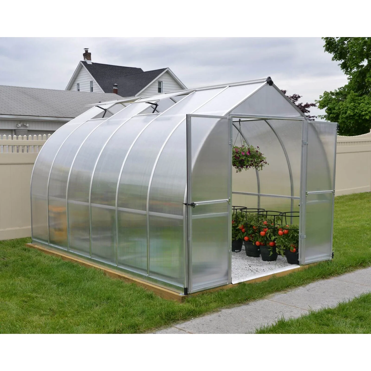 Palram 8 X 12ft Canopia Bella Greenhouse - Silver 5 Palram 8 X 12ft Canopia Bella Greenhouse - Silver - Image 3