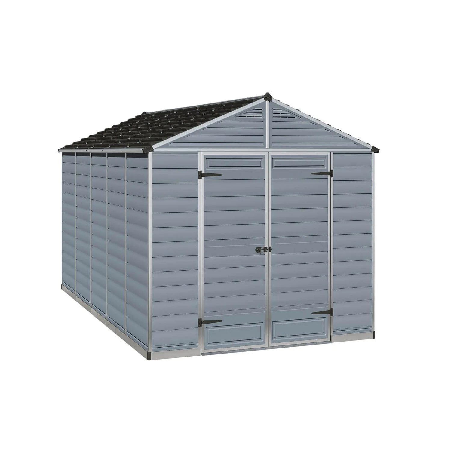 8x12ft Palram SkyLight Dark Grey Apex Shed 3 8x12ft Palram SkyLight Dark Grey Apex Shed