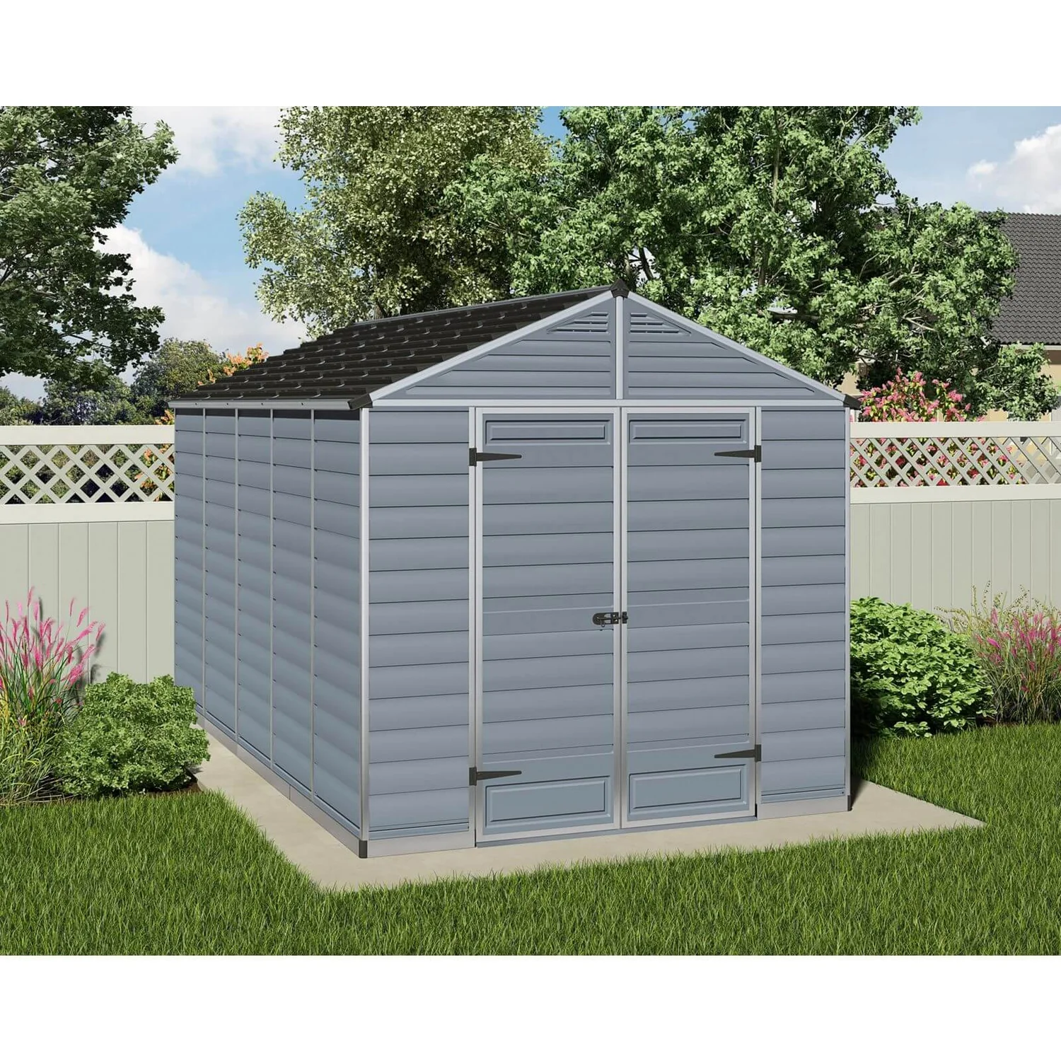 8x12ft Palram SkyLight Dark Grey Apex Shed 4 8x12ft Palram SkyLight Dark Grey Apex Shed - Image 2