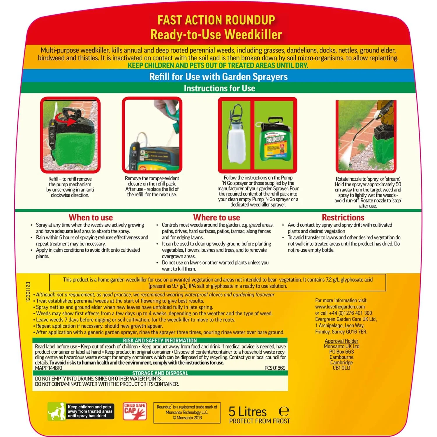 Roundup Total Ready To Use Pump N Go Weedkiller Refill - 5L 4 Roundup Total Ready To Use Pump N Go Weedkiller Refill - 5L - Image 2