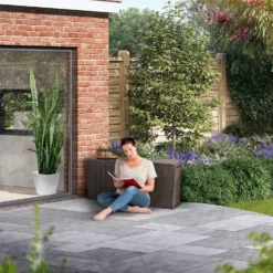 Keter Marvel Plus Outdoor Garden Storage Box 270L - Brown -Elise Bloom 12808515 1375055071386887