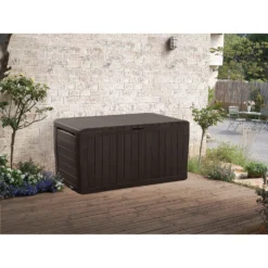 Keter Marvel Plus Outdoor Garden Storage Box 270L - Brown -Elise Bloom 12808515 1794900060806534