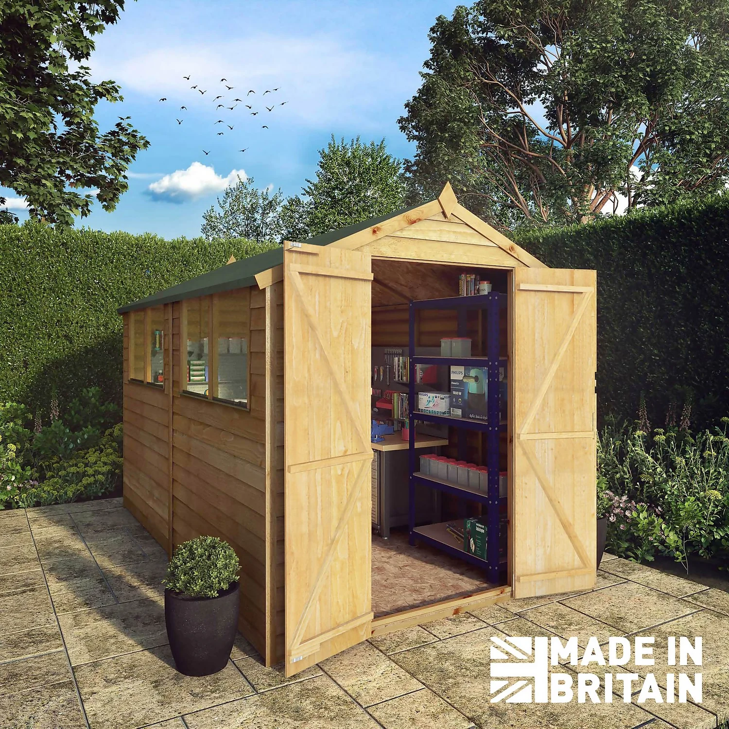 Mercia 10 X 6ft Overlap Double Door Apex Shed 4 Mercia 10 X 6ft Overlap Double Door Apex Shed - Image 2