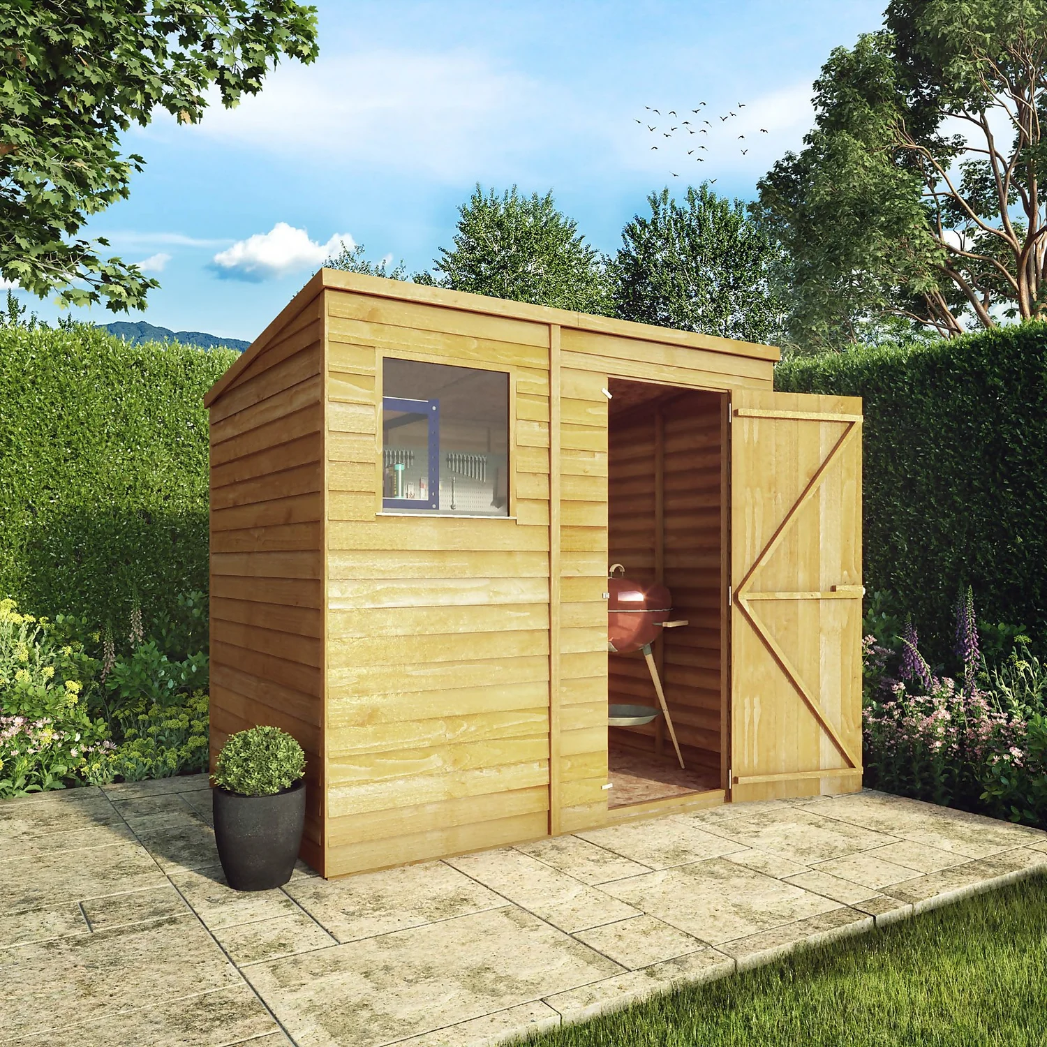 Mercia 7 X 5ft Overlap Pent Shed 4 Mercia 7 X 5ft Overlap Pent Shed - Image 2
