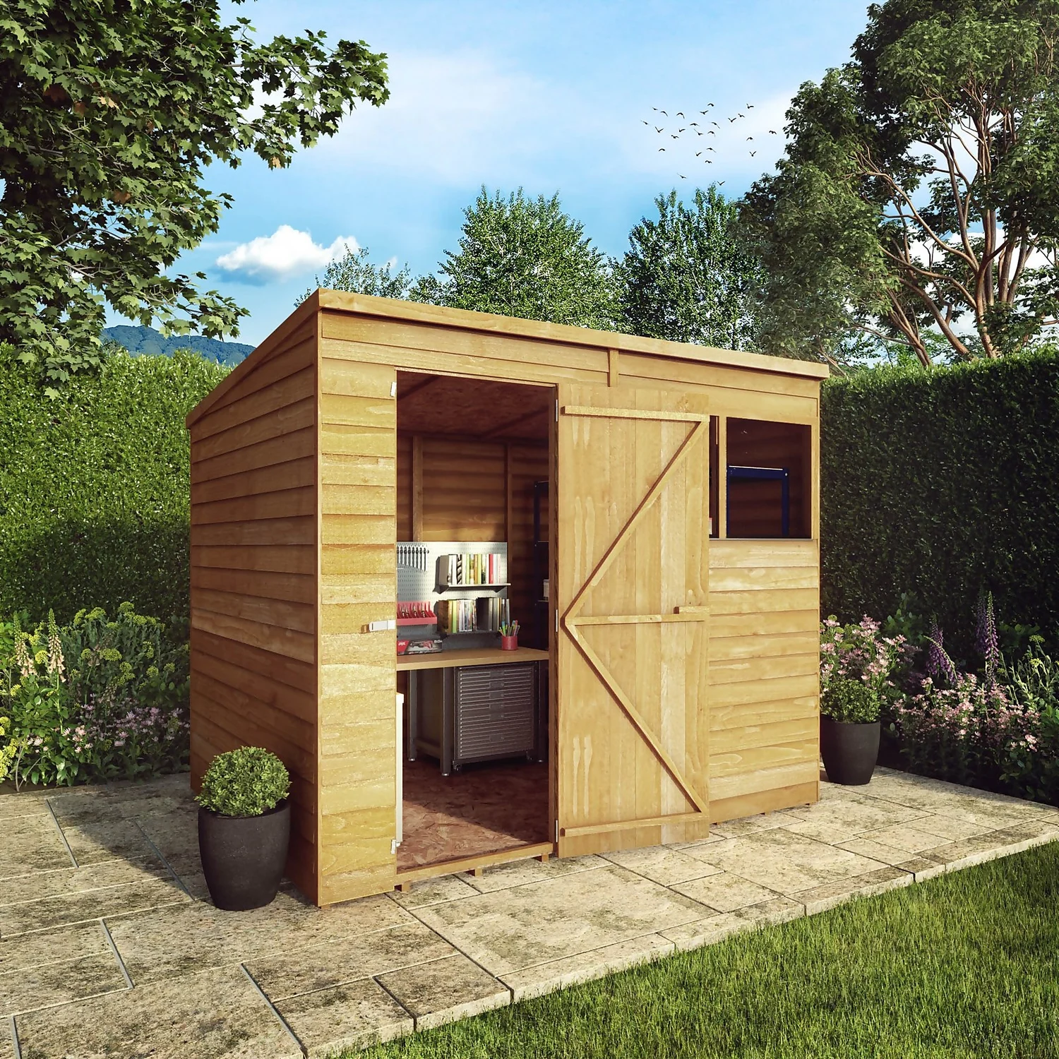 Mercia 8 X 6ft Overlap Pent Shed 4 Mercia 8 X 6ft Overlap Pent Shed - Image 2