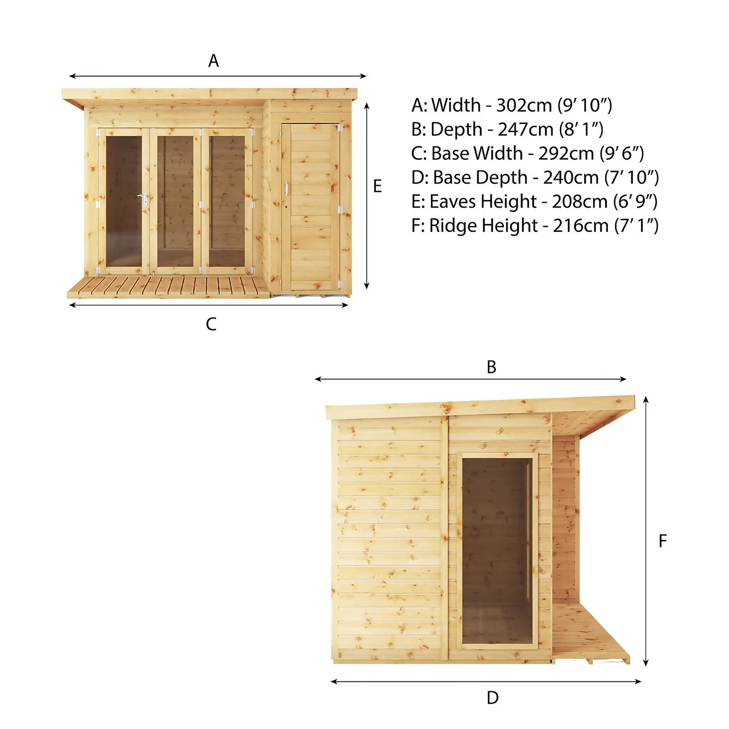 Mercia 10 X 8ft Garden Room With Side Shed 12 Mercia 10 X 8ft Garden Room With Side Shed - Image 10