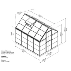 Palram 6 X 8ft Canopia Harmony Greenhouse - Green 21 Palram 6 X 8ft Canopia Harmony Greenhouse - Green -Elise Bloom 12810587 1364833169740474