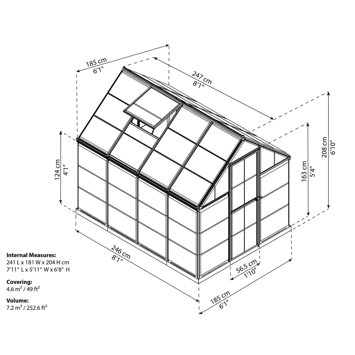 Palram 6 X 8ft Canopia Harmony Greenhouse - Green 12 Palram 6 X 8ft Canopia Harmony Greenhouse - Green - Image 10
