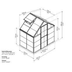 Palram 6 X 4ft Canopia Harmony Greenhouse - Green 17 Palram 6 X 4ft Canopia Harmony Greenhouse - Green -Elise Bloom 12810593 1034833168637644