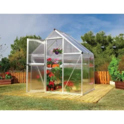 Palram 6 X 4ft Canopia Mythos Greenhouse - Silver 12 Palram 6 X 4ft Canopia Mythos Greenhouse - Silver -Elise Bloom 12810598 2544856744834883