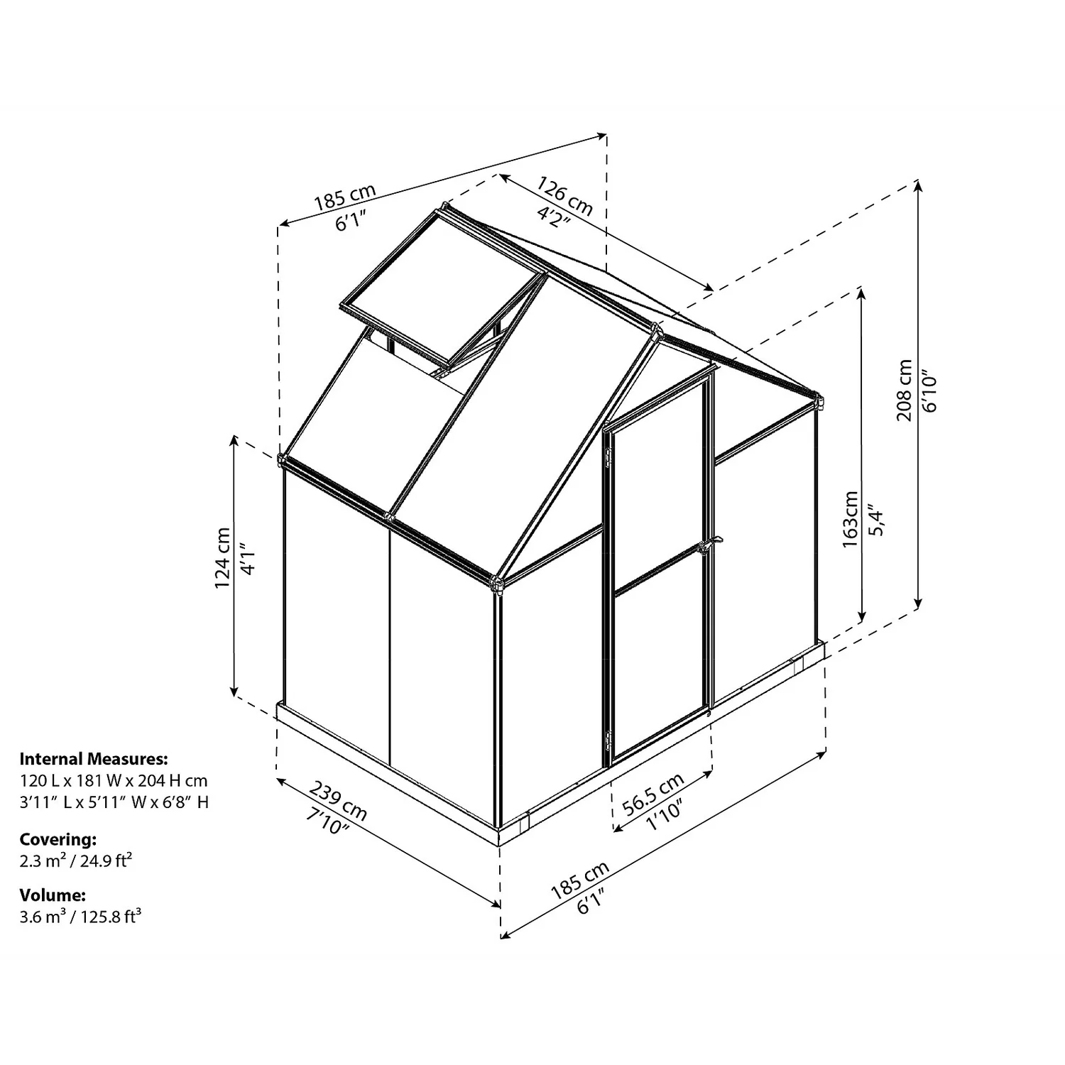 Palram 6 X 4ft Canopia Mythos Greenhouse - Silver 10 Palram 6 X 4ft Canopia Mythos Greenhouse - Silver - Image 8