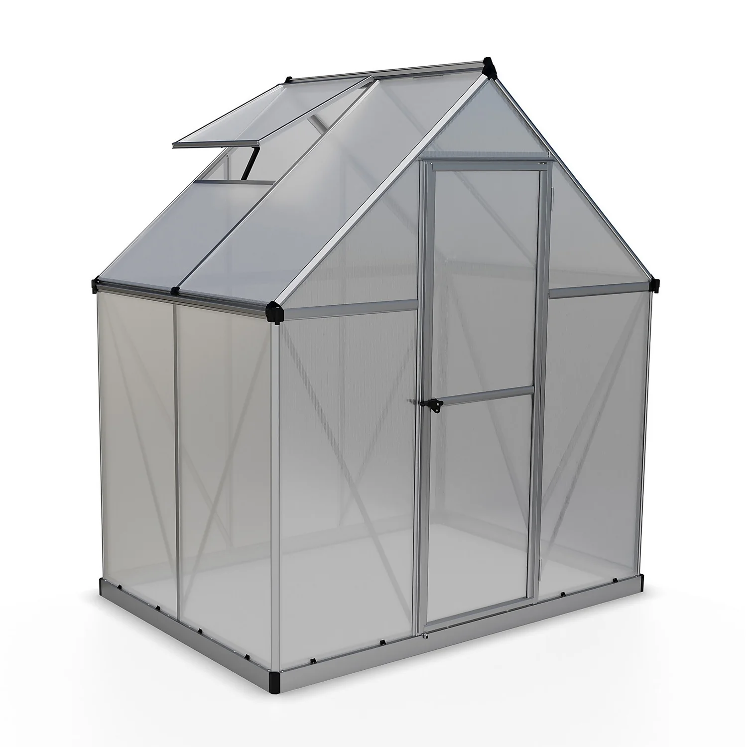Palram 6 X 4ft Canopia Mythos Greenhouse - Silver 3 Palram 6 X 4ft Canopia Mythos Greenhouse - Silver