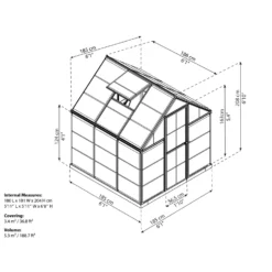 Palram 6 X 6ft Canopia Harmony Greenhouse - Green 17 Palram 6 X 6ft Canopia Harmony Greenhouse - Green -Elise Bloom 12810723 4254832985934641