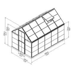 Palram 6 X 10ft Canopia Harmony Greenhouse - Silver 20 Palram 6 X 10ft Canopia Harmony Greenhouse - Silver -Elise Bloom 12810851 9944845681741711