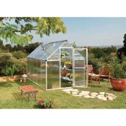 Palram 6 X 10ft Canopia Mythos Greenhouse - Silver -Elise Bloom 12810855 4384833196188075