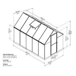 Palram 6 X 10ft Canopia Mythos Greenhouse - Silver -Elise Bloom 12810855 9094833196368093