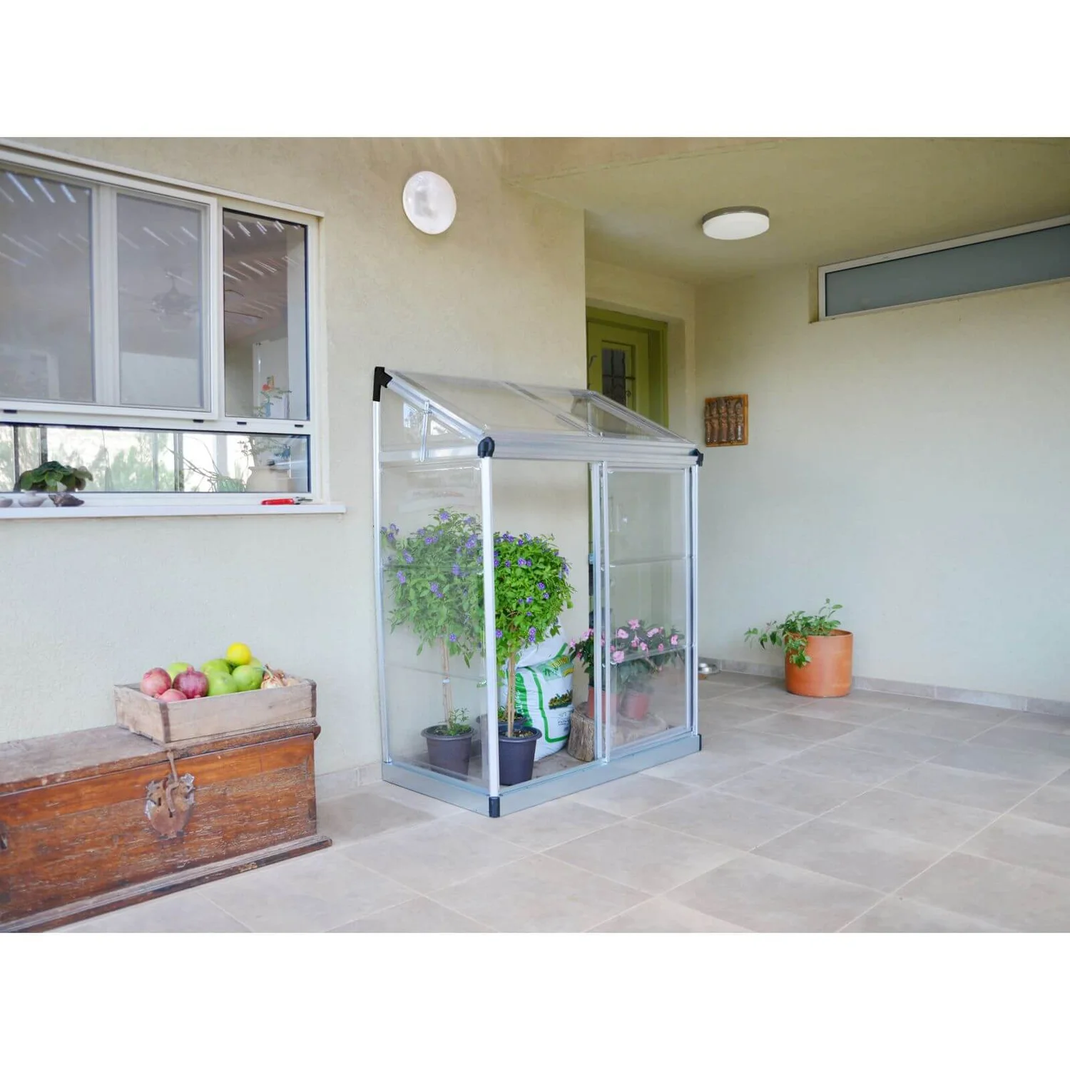 Palram - Canopia Lean To Grow House 4X2 Silver Clear 4 Palram - Canopia Lean To Grow House 4X2 Silver Clear - Image 2