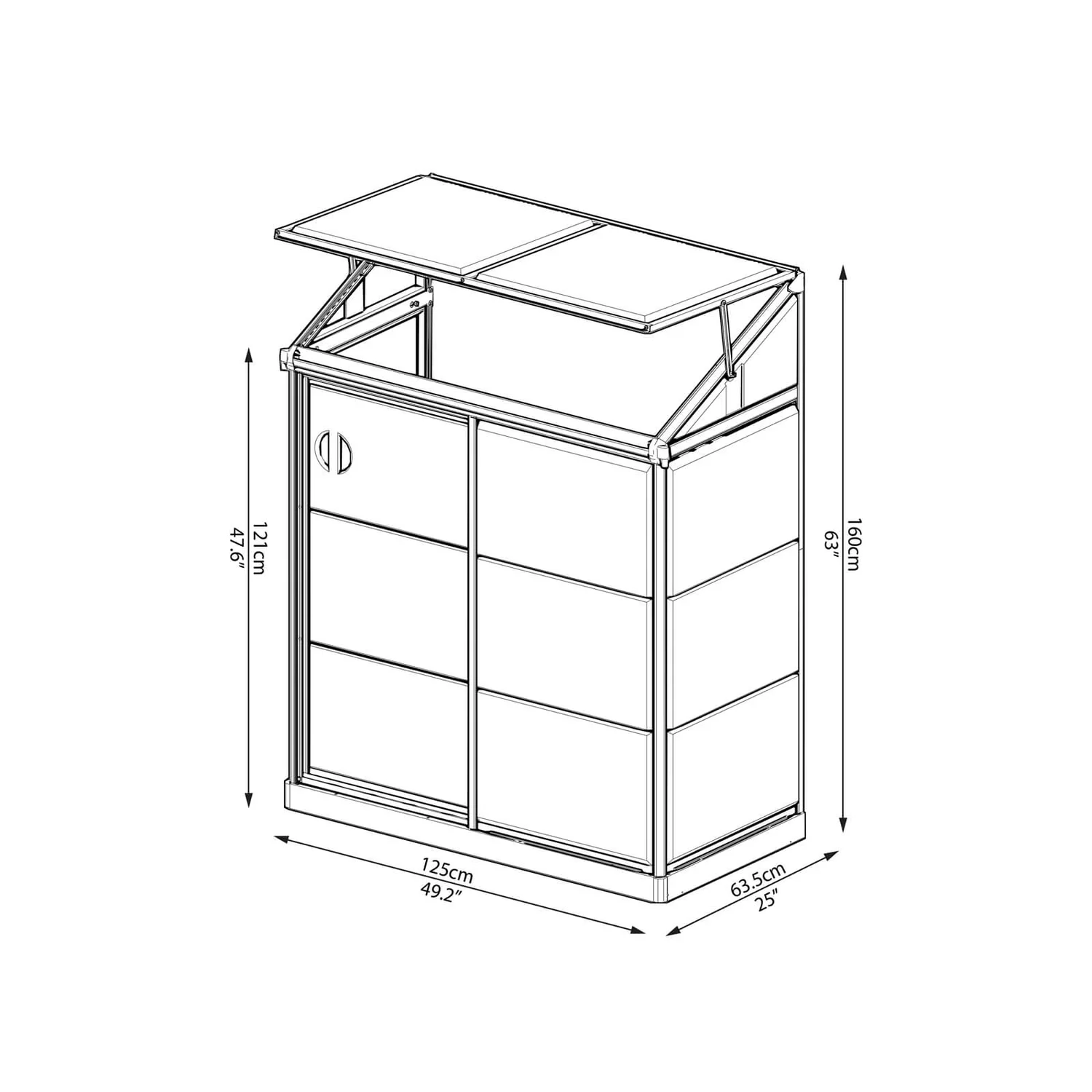 Palram - Canopia Lean To Grow House 4X2 Silver Clear 12 Palram - Canopia Lean To Grow House 4X2 Silver Clear - Image 10
