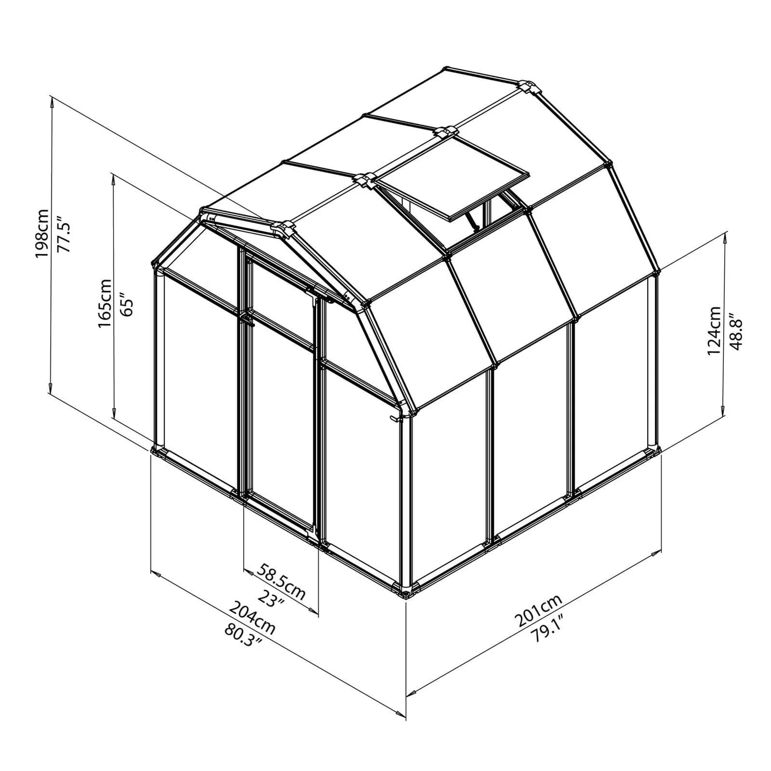 Palram 6 X 6ft Canopia Eco Grow Greenhouse - Green 9 Palram 6 X 6ft Canopia Eco Grow Greenhouse - Green - Image 7