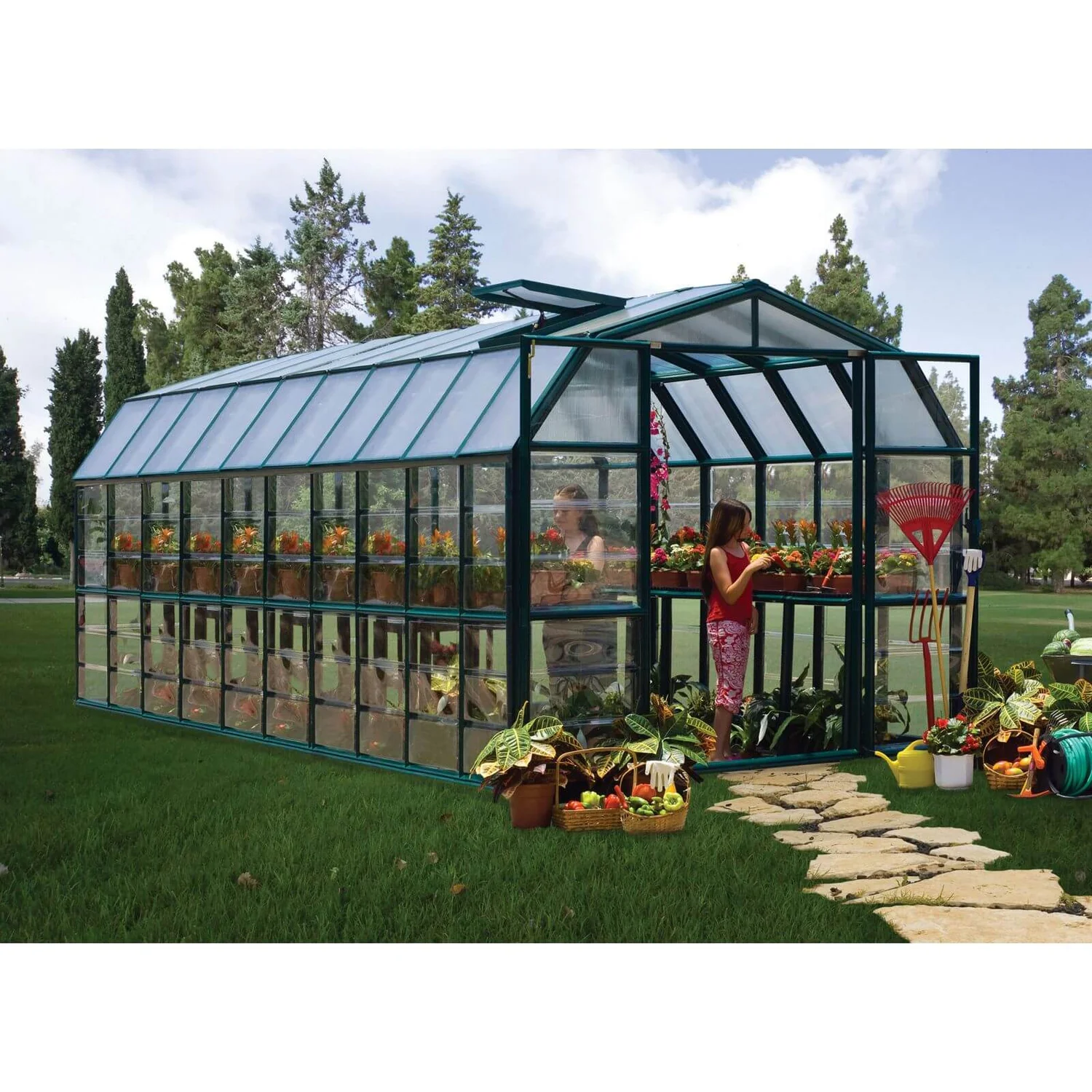 Palram 8 X 20ft Canopia Grand Gardener Greenhouse - Green 5 Palram 8 X 20ft Canopia Grand Gardener Greenhouse - Green - Image 3