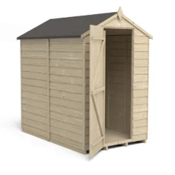 Forest Overlap 6 X 4ft Pressure Treated Apex Shed - No Window -Elise Bloom 12810887 8474833194391630