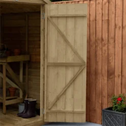 Forest Overlap 6 X 4ft Pressure Treated Apex Shed - No Window -Elise Bloom 12810887 9874833194714259