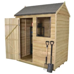 6x4ft Forest Natural Timber Overlap Reverse Apex Wooden Shed 12 6x4ft Forest Natural Timber Overlap Reverse Apex Wooden Shed -Elise Bloom 12810897 1744833195075183