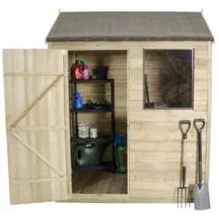 6x4ft Forest Natural Timber Overlap Reverse Apex Wooden Shed 15 6x4ft Forest Natural Timber Overlap Reverse Apex Wooden Shed -Elise Bloom 12810897 5214833194870013