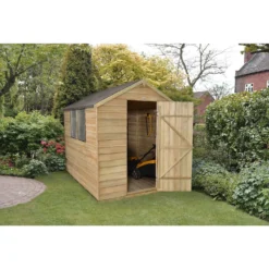 8x6ft Forest Natural Timber Overlap Apex Pressure Treated Wooden Shed 17 8x6ft Forest Natural Timber Overlap Apex Pressure Treated Wooden Shed -Elise Bloom 12810904 1374845600371583