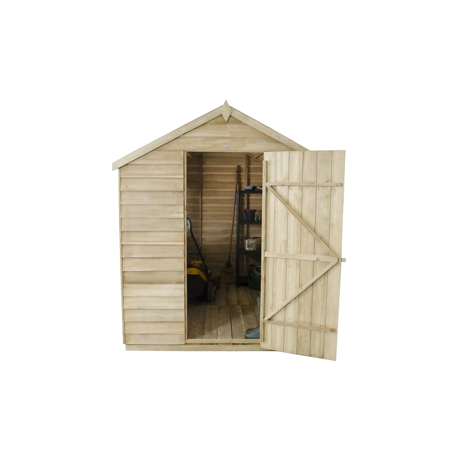 8x6ft Forest Natural Timber Overlap Apex Pressure Treated Wooden Shed 8 8x6ft Forest Natural Timber Overlap Apex Pressure Treated Wooden Shed - Image 6