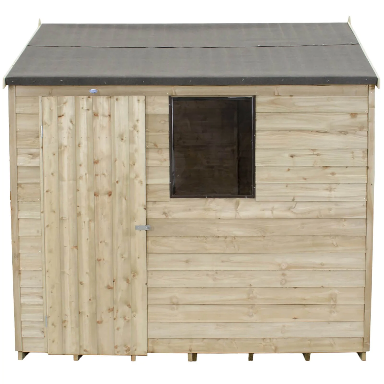 8x6ft Forest Natural Timber Overlap Reverse Apex Wooden Shed 4 8x6ft Forest Natural Timber Overlap Reverse Apex Wooden Shed - Image 2