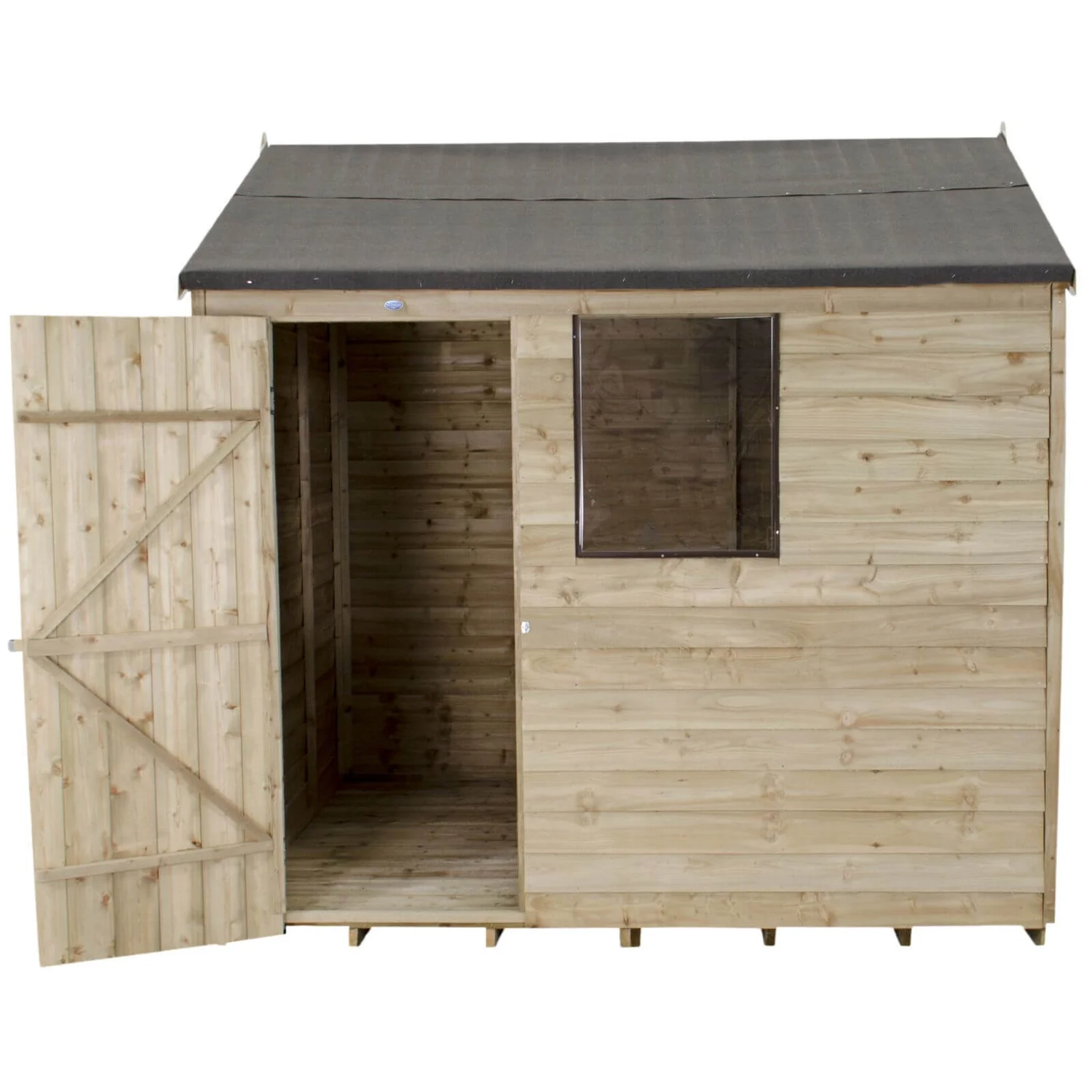8x6ft Forest Natural Timber Overlap Reverse Apex Wooden Shed 7 8x6ft Forest Natural Timber Overlap Reverse Apex Wooden Shed - Image 5