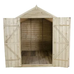 Forest Overlap 8 X 6ft Pressure Treated Apex Shed - Double Door -Elise Bloom 12810912 2654833194647134