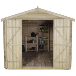 8x12ft Forest Natural Timber Overlap Apex Wooden Workshop -Elise Bloom 12810929 1124833199356285