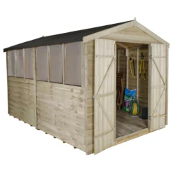 8x12ft Forest Natural Timber Overlap Apex Wooden Workshop -Elise Bloom 12810929 1474833199407291