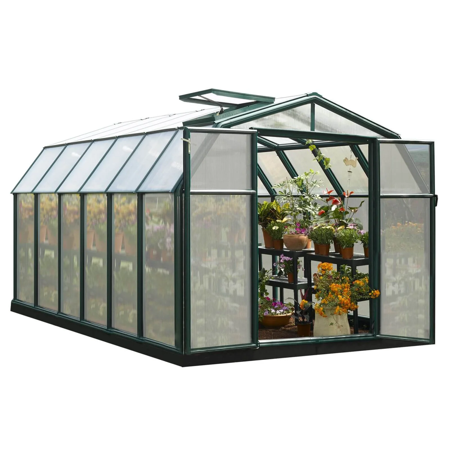 Palram 8 X 12ft Canopia Hobby Gardener Greenhouse - Green 3 Palram 8 X 12ft Canopia Hobby Gardener Greenhouse - Green