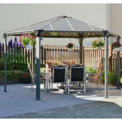 Palram - Canopia Monaco Hexagonal Garden Gazebo Grey 14 Palram - Canopia Monaco Hexagonal Garden Gazebo Grey -Elise Bloom 12810973 1644924172856303