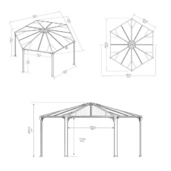 Palram - Canopia Monaco Hexagonal Garden Gazebo Grey 13 Palram - Canopia Monaco Hexagonal Garden Gazebo Grey -Elise Bloom 12810973 2024924172811849