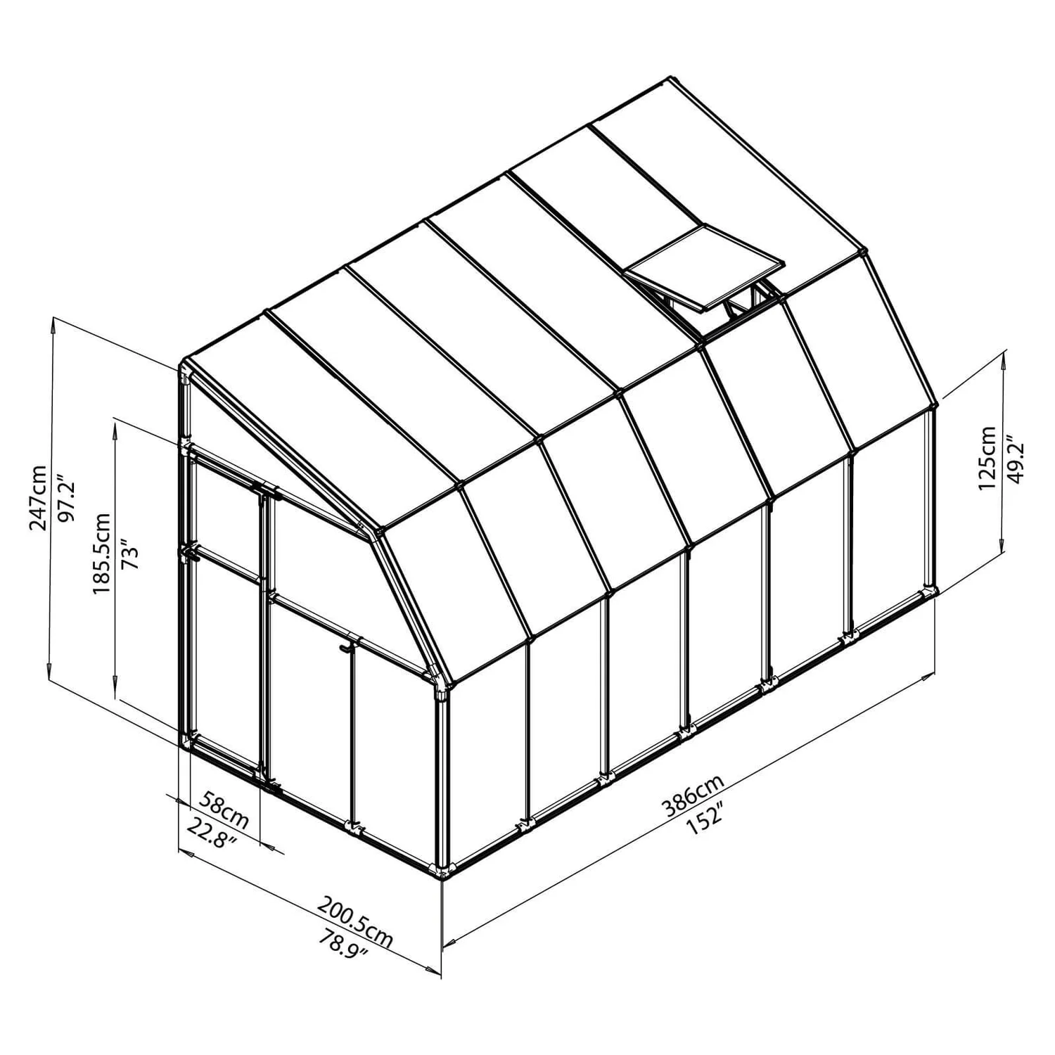 Palram 6 X 12ft Clear Canopia Sun Room 6 Palram 6 X 12ft Clear Canopia Sun Room - Image 4
