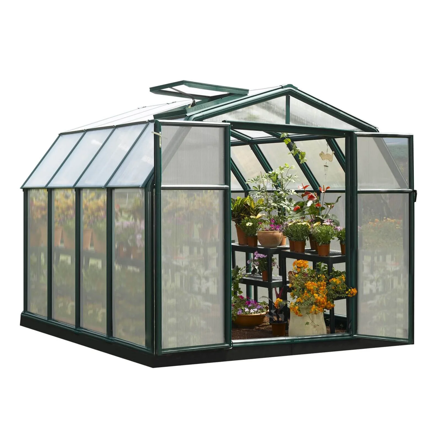 Palram 8X8Canopia Hobby Gardener Greenhouse - Green 3 Palram 8X8Canopia Hobby Gardener Greenhouse - Green