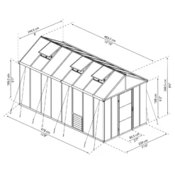 Palram 8 X 16ft Canopia Glory Greenhouse - Grey -Elise Bloom 12811088 2064833202410042