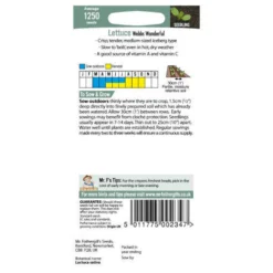 Mr. Fothergill's Lettuce Webbs Wonderful (Lactuca Sativa) Seeds -Elise Bloom 12811813 1974832980546839
