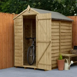 Forest 6 X 4ft Overlap Pressure Treated Apex Shed - No Window Incl. Installation -Elise Bloom 12814910 1034832993029977