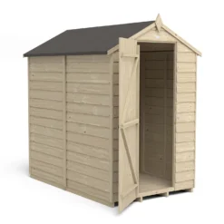 Forest 6 X 4ft Overlap Pressure Treated Apex Shed - No Window Incl. Installation -Elise Bloom 12814910 1724832993172714