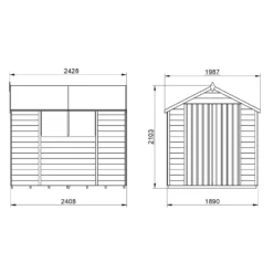 Forest 8 X 6ft Overlap Pressure Treated Apex Shed - Double Door - Incl. Installation -Elise Bloom 12814912 1114832992408083